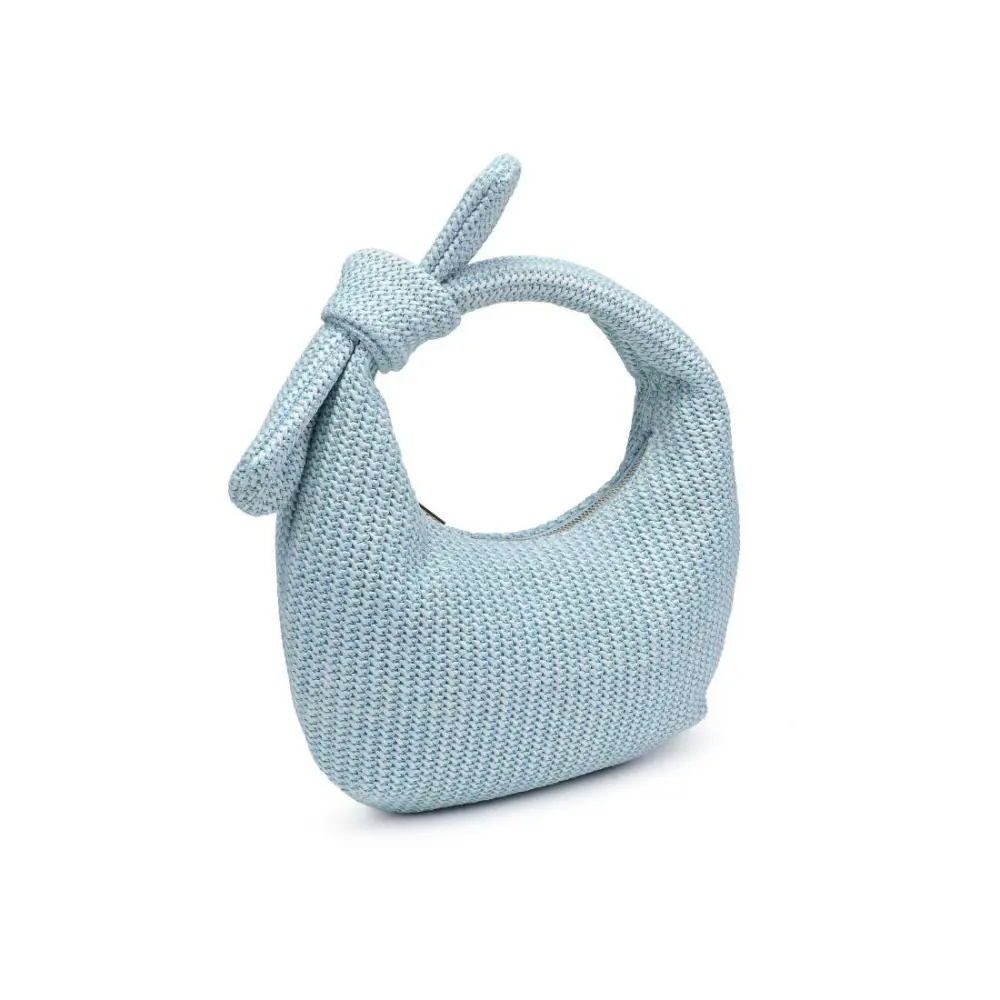 Knotted-Handle Slouchy Woven Clutch Bag