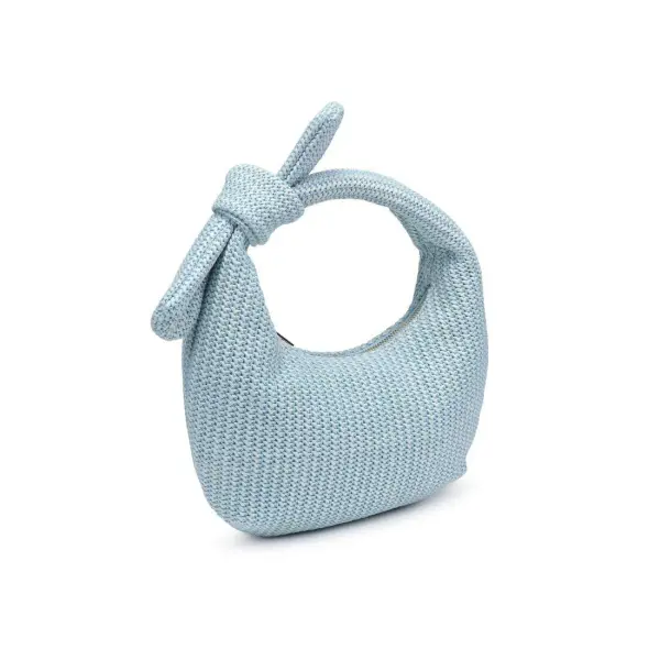 Knotted-Handle Slouchy Woven Clutch Bag