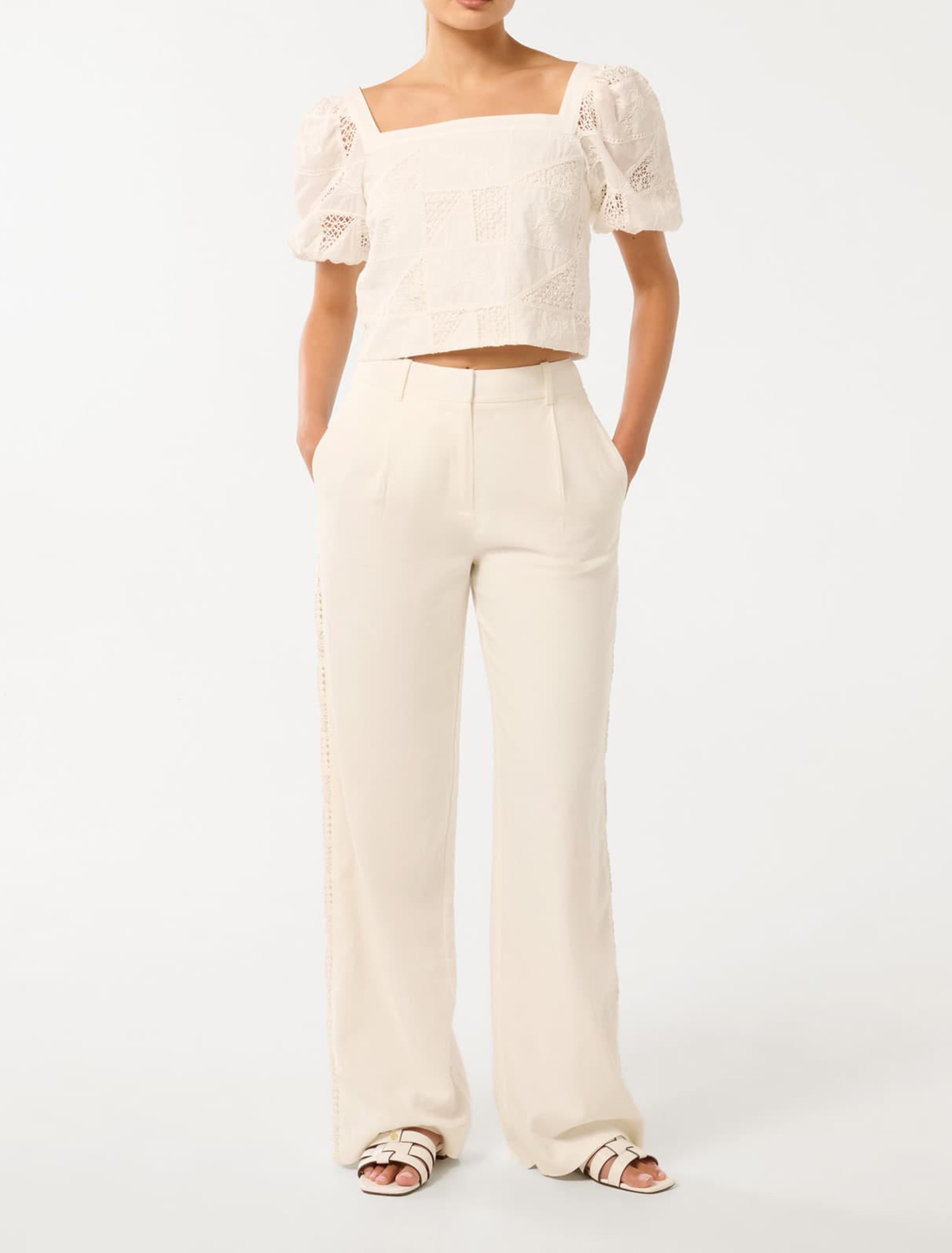 Crochet Wide-Leg Pants