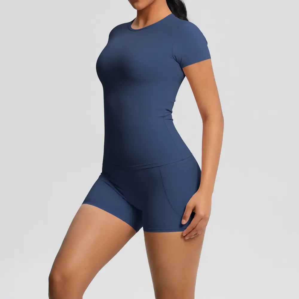 Brushed Short-Sleeve Top, Trousers and Shorts Active Set