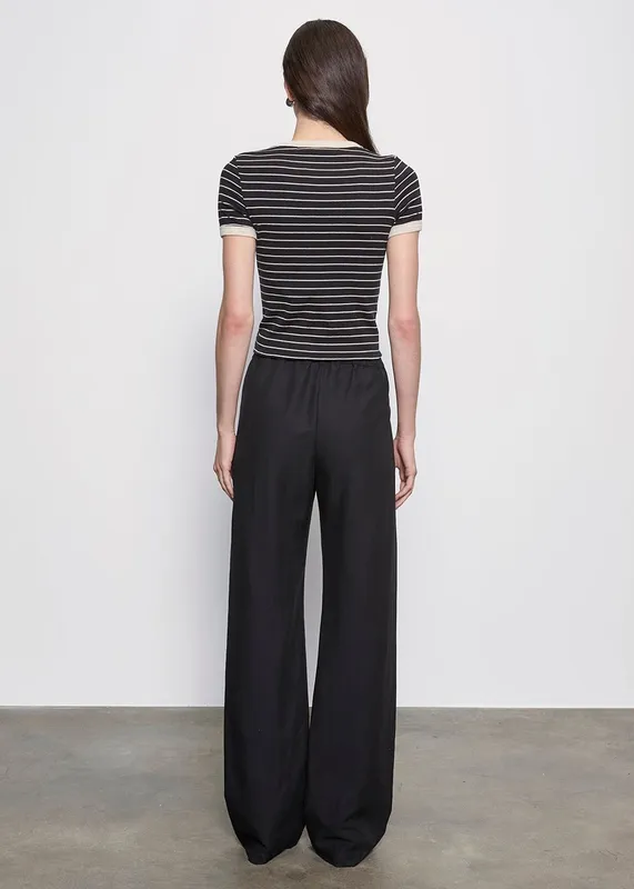 Stripe Classic S/S Tee Black/ Wheat Stripe