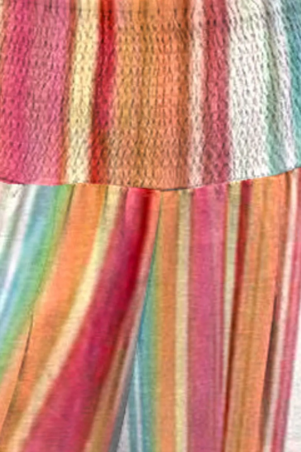 Textured Smocked High Waist Pants