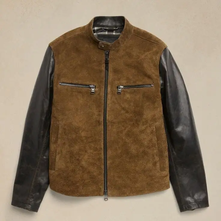 Layered Modern Suede Leather Jacket