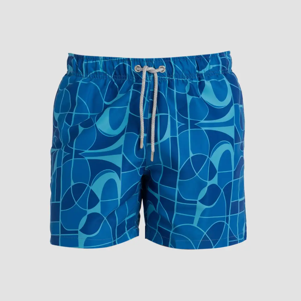 Abstract Blues Swim Shorts