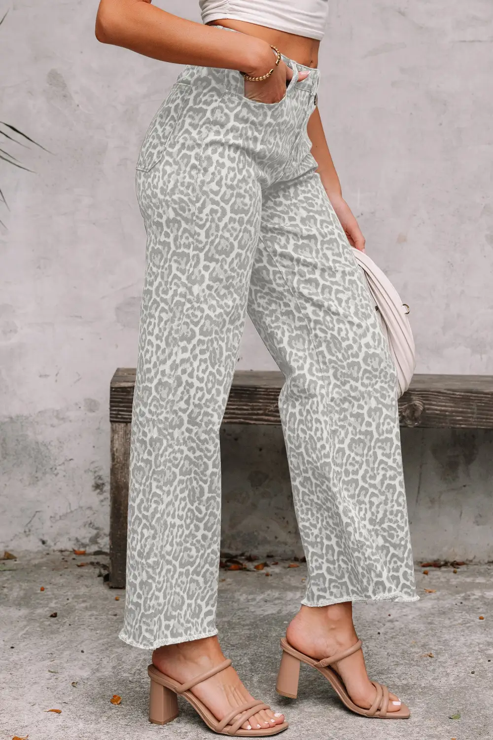 Collared High Rise Denim Jeans