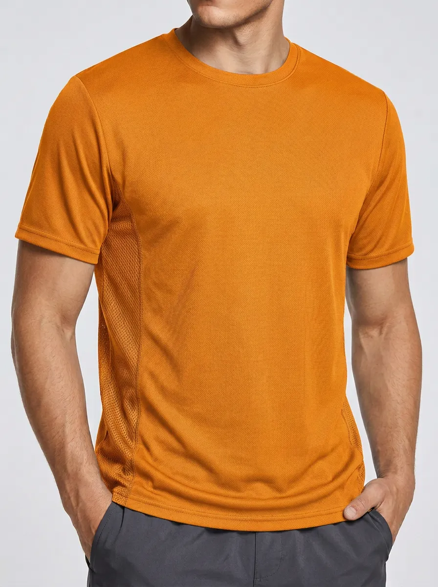Men's Mesh-Panel Crew-Neck T-Shirt