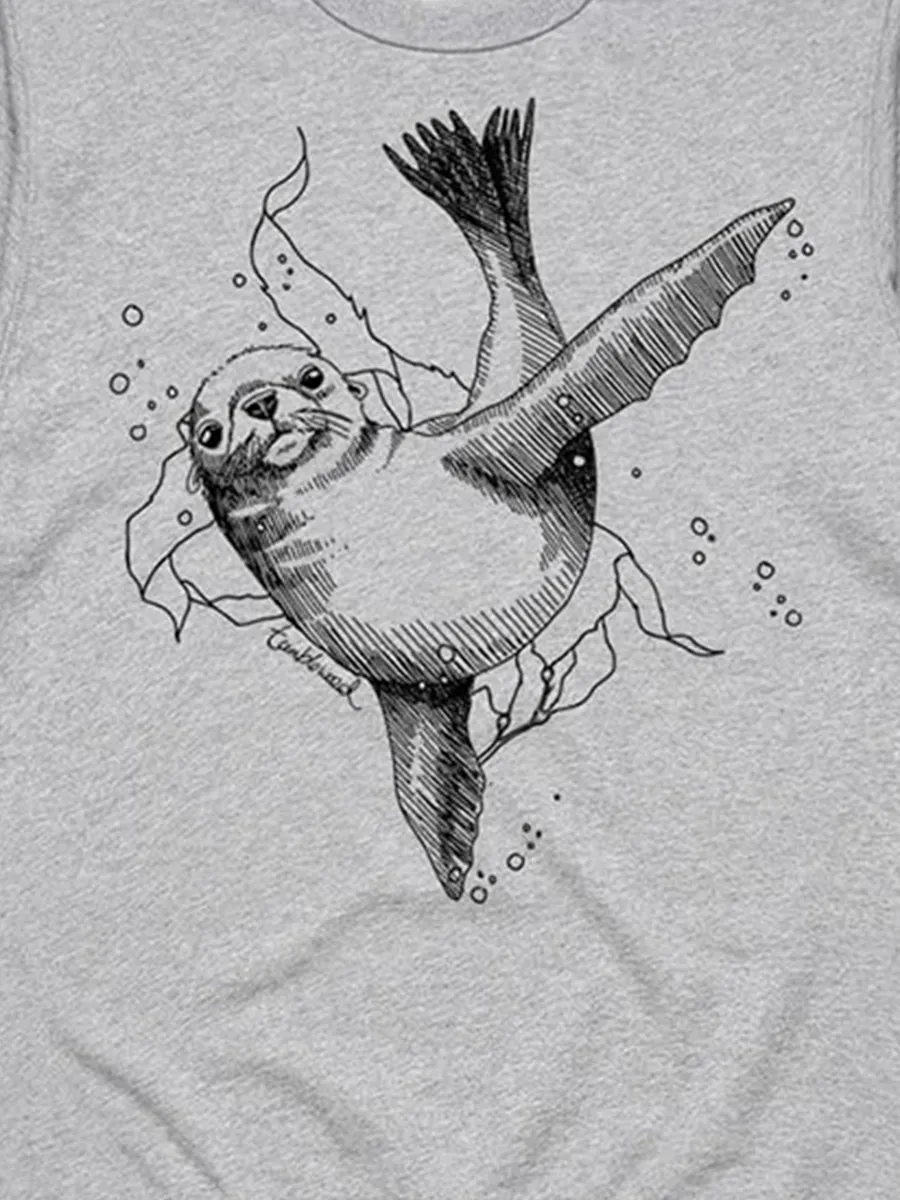 A versatile sports shirt featuring simple sea lion art patterns