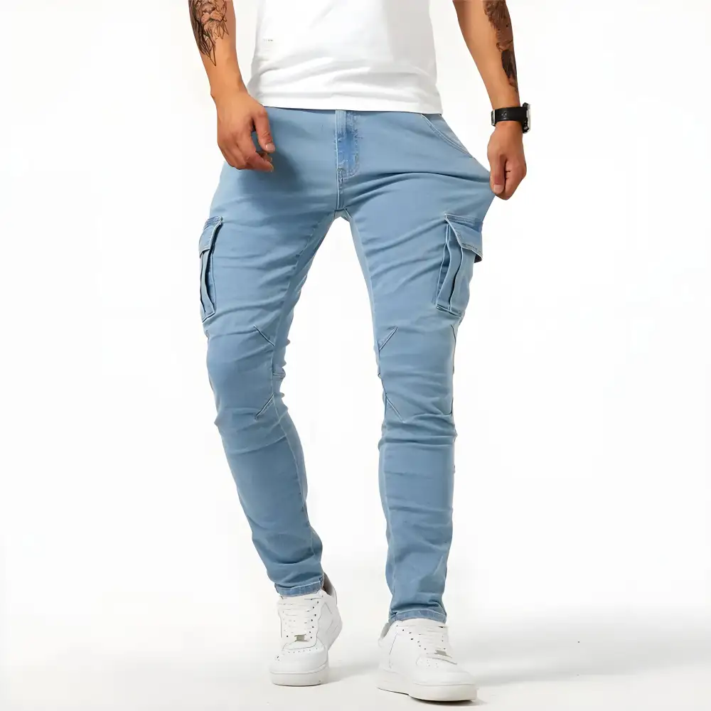 Men's Stretch Denim Cargo Trousers Cargo Pants