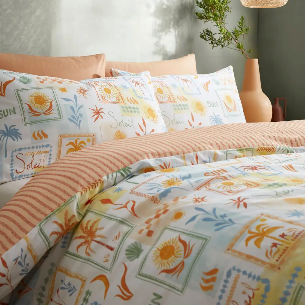Balanced Bedroom Reversible Check Polycotton Duvet Cover Set