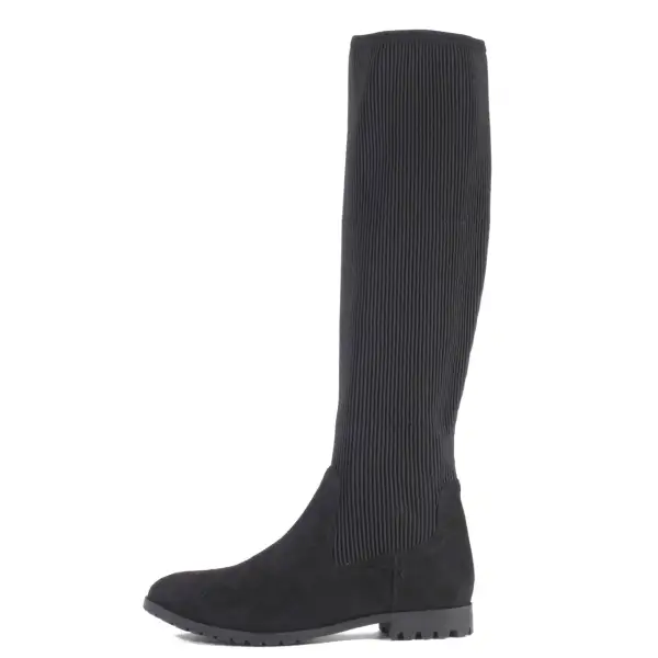 Flexible Shaft Low Heel Knee High Boots