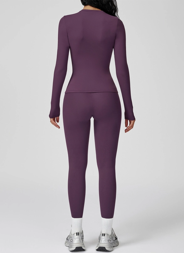 Long Sleeve Top with High Waist Sculpted Leggings Set