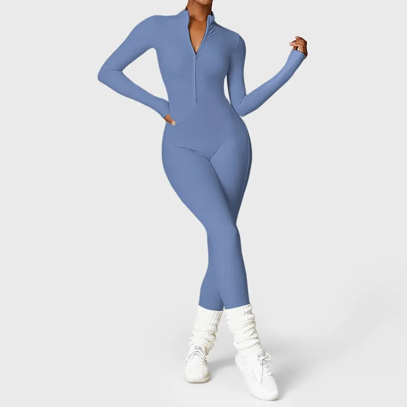 Ironfit Long-Sleeve Zip-Up Jumpsuit – Perfect for Cooler Weather! 💪 Flash Sale — 50% OFF