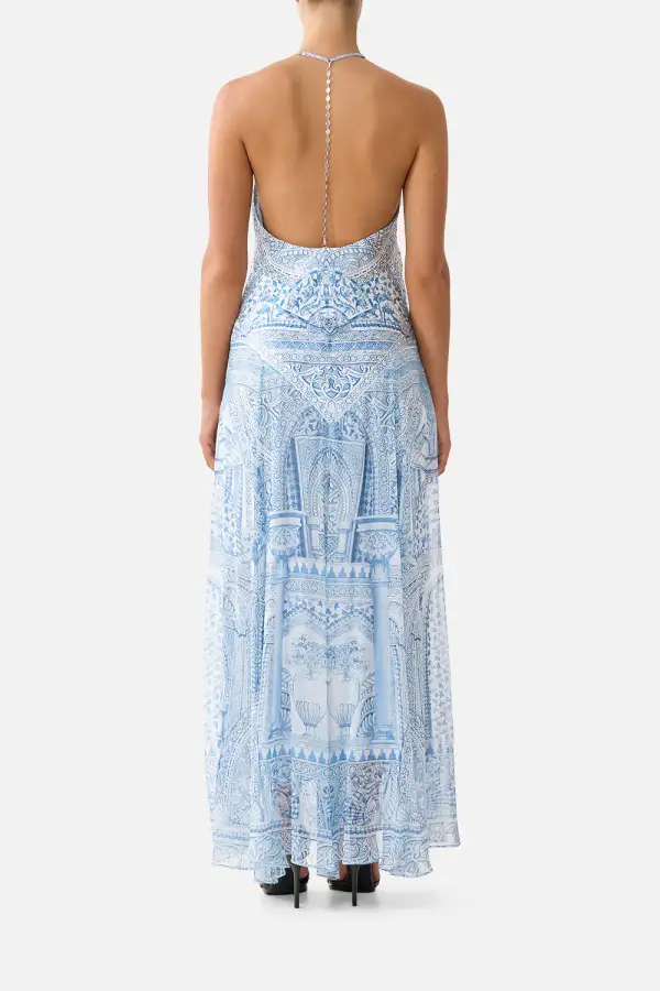 Printed Hardware Detail Slip Dress