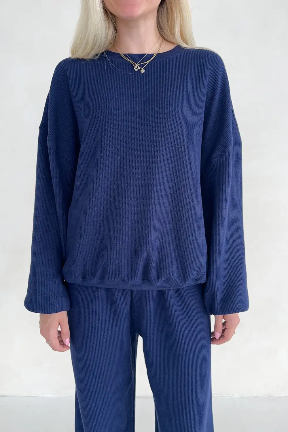 Modern Waffle Knit Sweatshirt