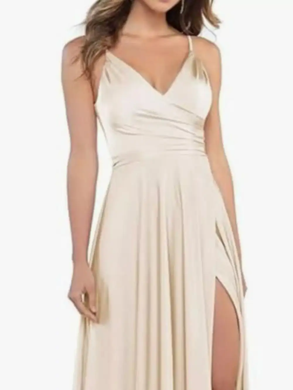 Ruched Slit Maxi Dress
