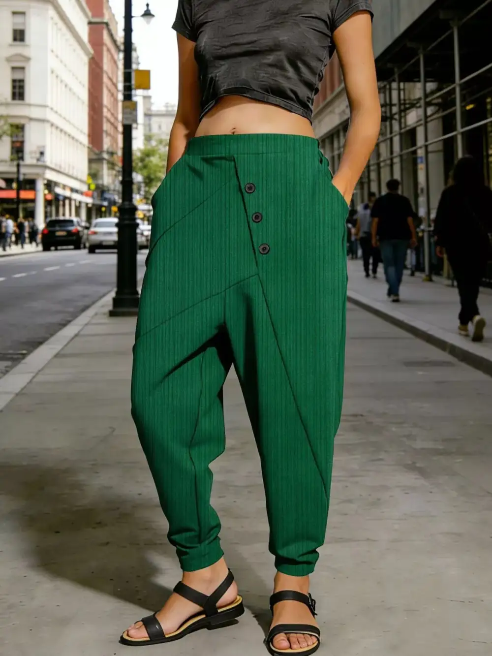Classic Plus Size Casual Elastic Waist Harem Pants