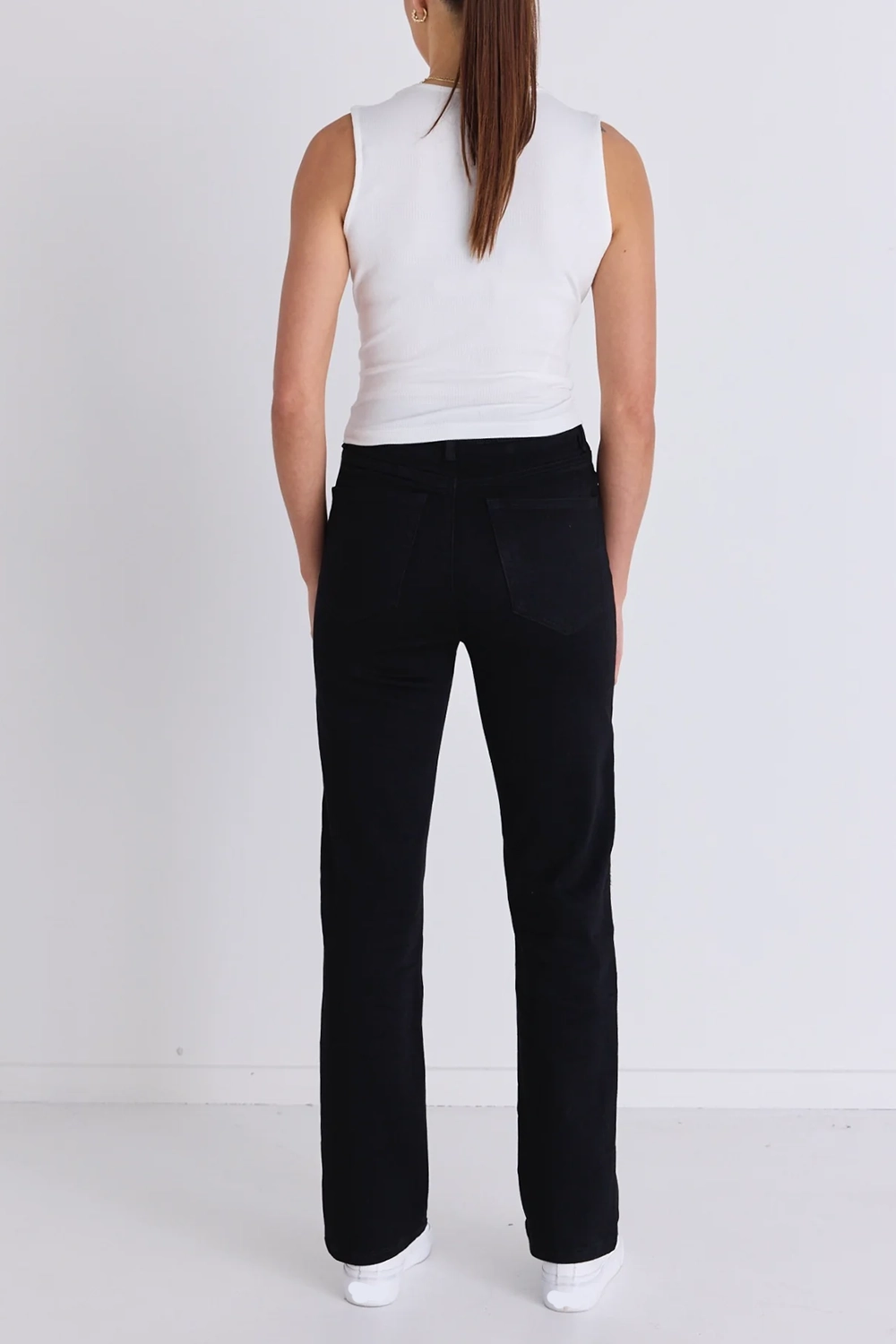 Black High - Waist Straight Jeans
