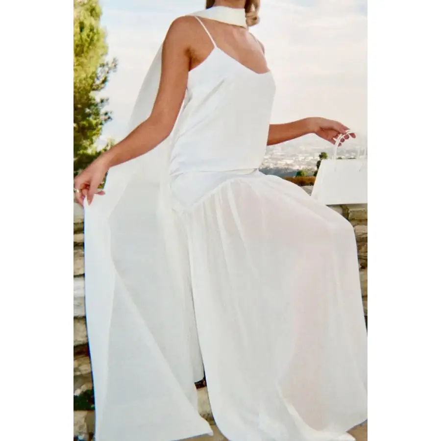 Adjustable Strap Maxi Cami Dress with Scarf