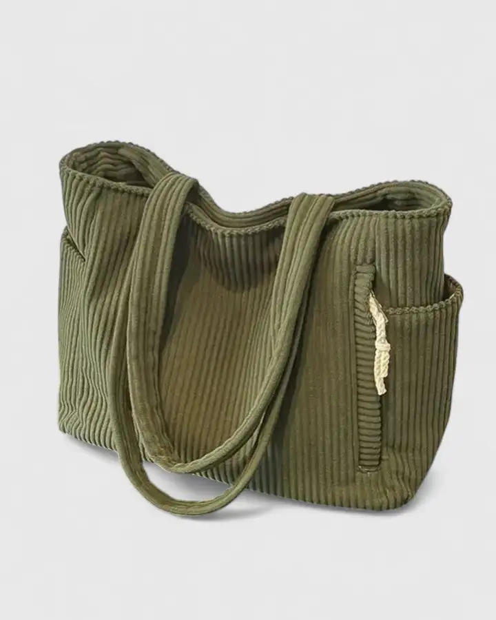 Drawstring Suede Tote Bag