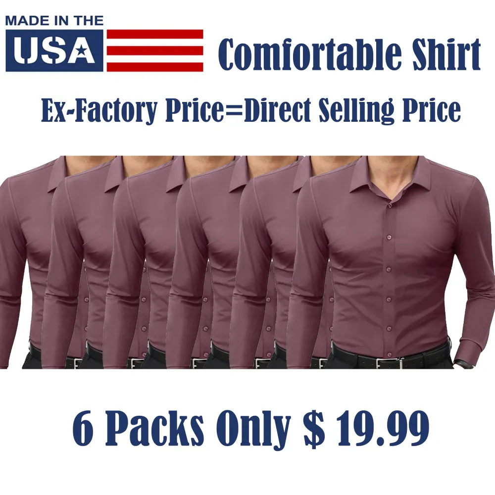 ✨ Dress Shirts – 16-Way Stretch | Slim Fit | Wrinkle-Free | Traveler Essential