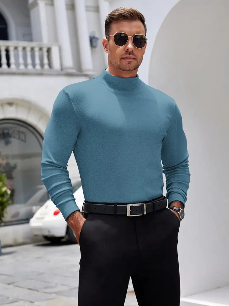 Basic Thermal Turtleneck Pullover Shirt Hoodie