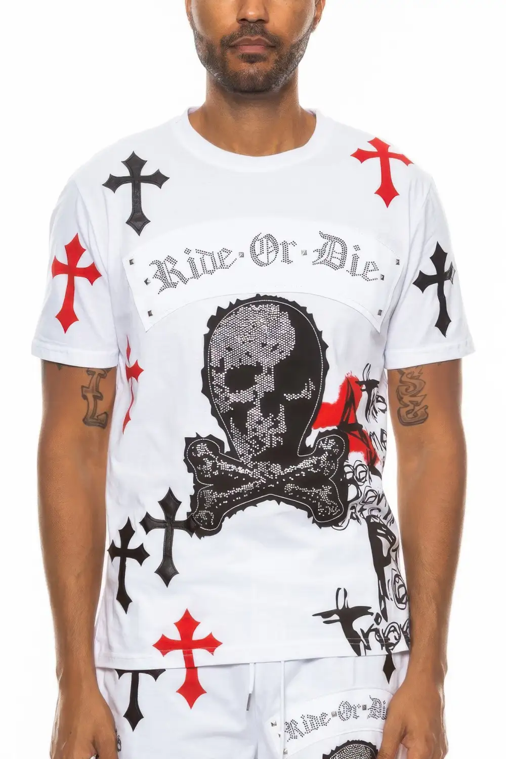 Cotton Print Cross T-Shirt