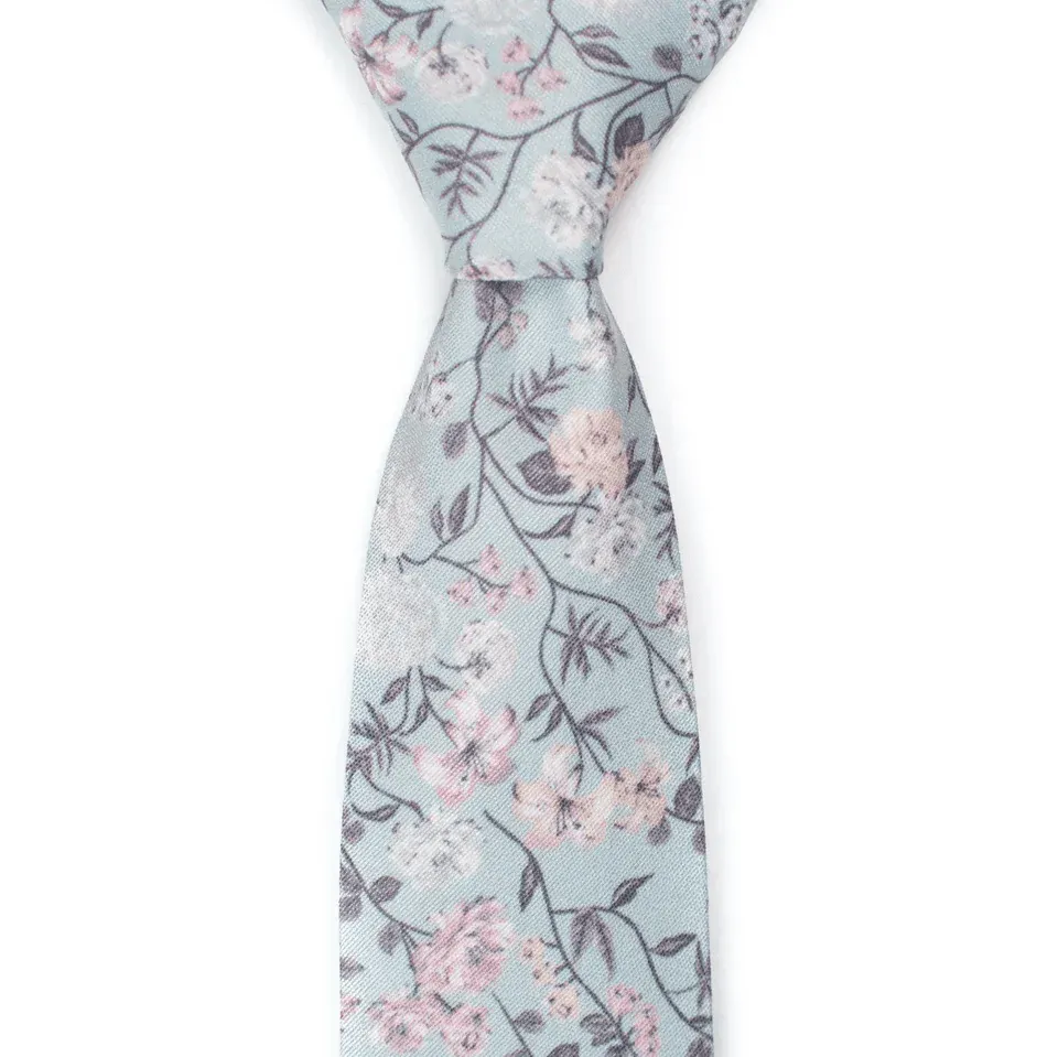 Modern Botanical Floral Pattern Necktie