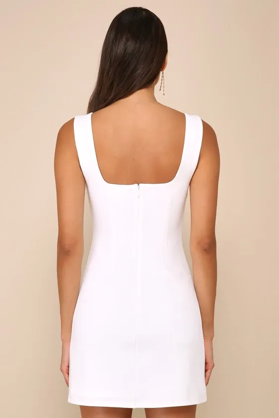 Flawless Confidence White Cutout Bodycon Mini Dress