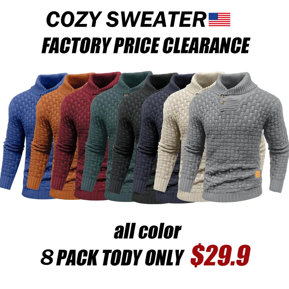 🧶 Men’s Shawl Collar Knit Sweater – Classic Warmth. Effortless Style. Smart Comfort for the Cold Season