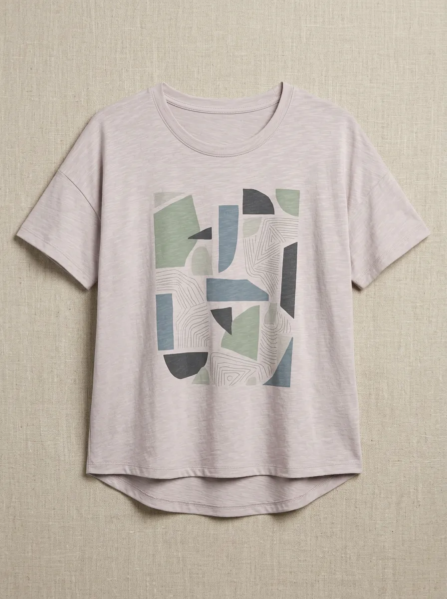 Women's Abstract Art Geometric Shapes Printed T-shirt