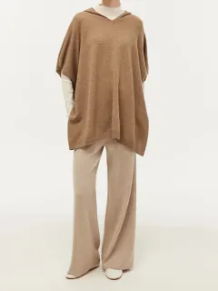 Cashmere Hooded Poncho Sweater