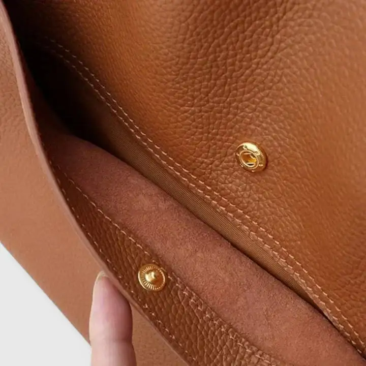 Foldover Soft Grain Shoulder Bag