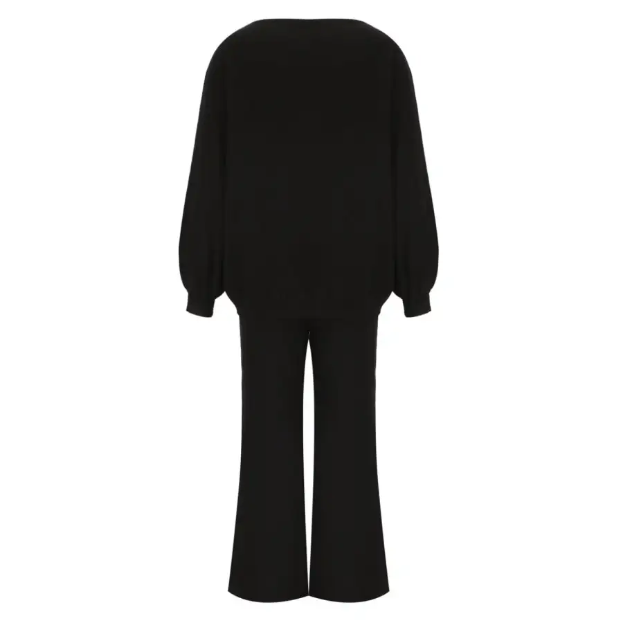 Casual Round Neck Long Sleeve Top and Pants Set