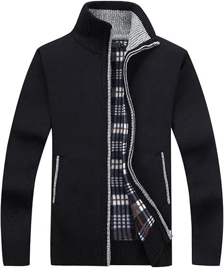 🧥 Men’s Reversible Full Zip Knitted Cardigan – Two Styles. One Smart Choice.