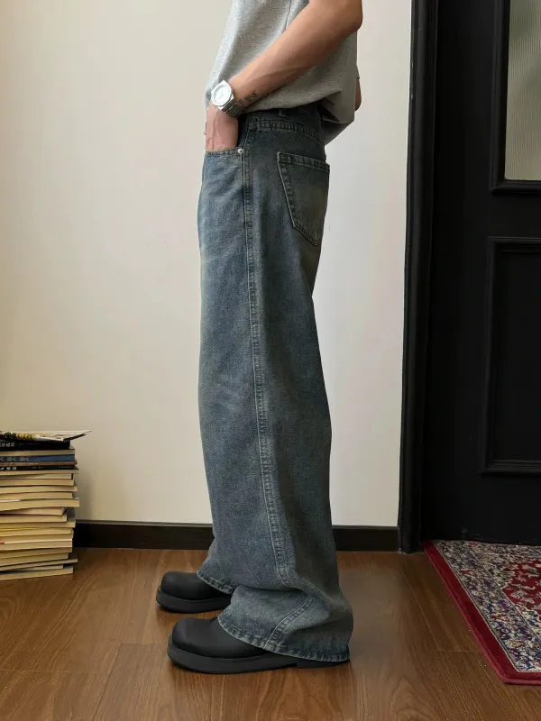 Washed And Whiskers Bootcut Jeans