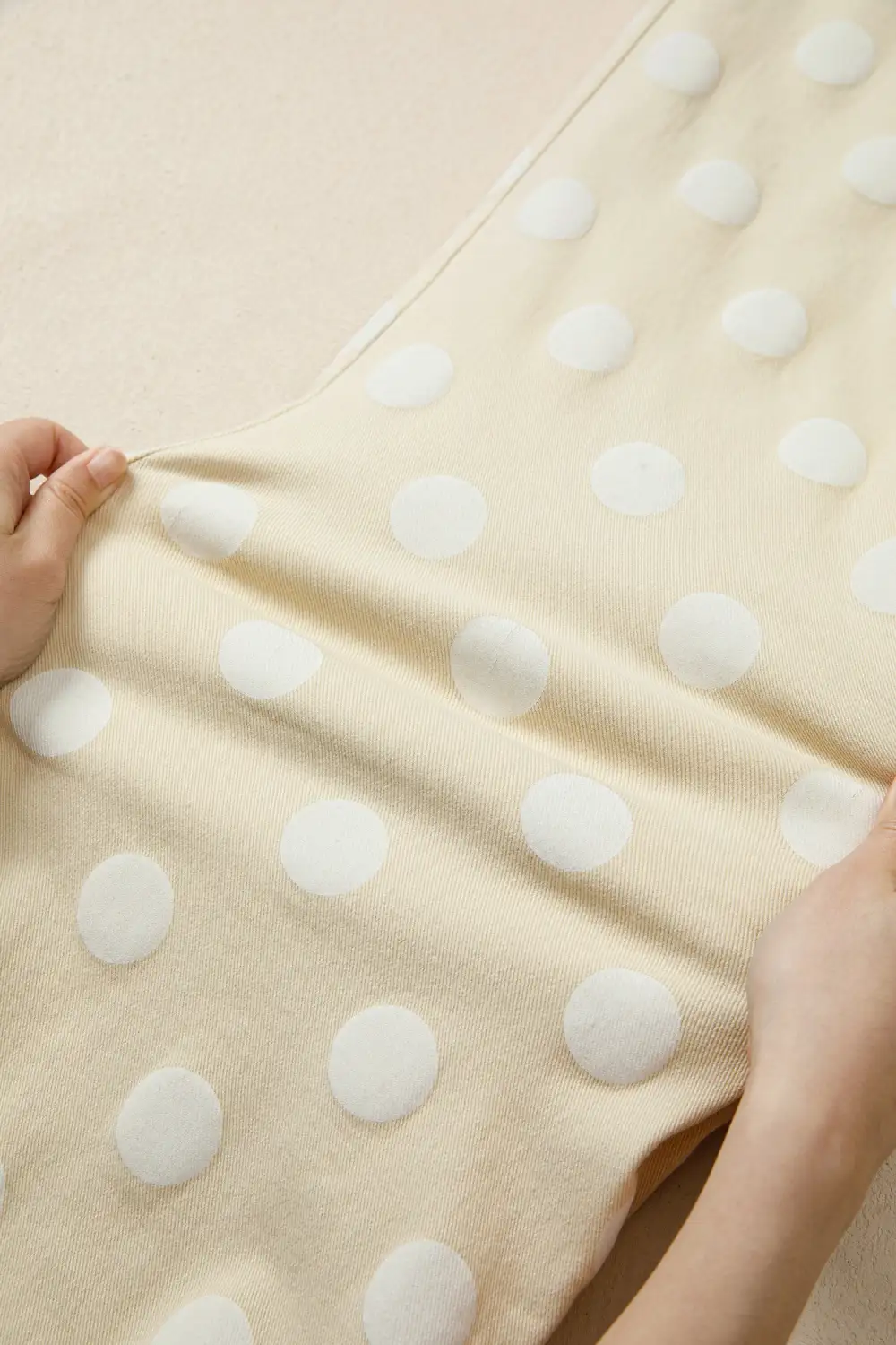 Raw Hem Print Polka Dot Shift Jeans