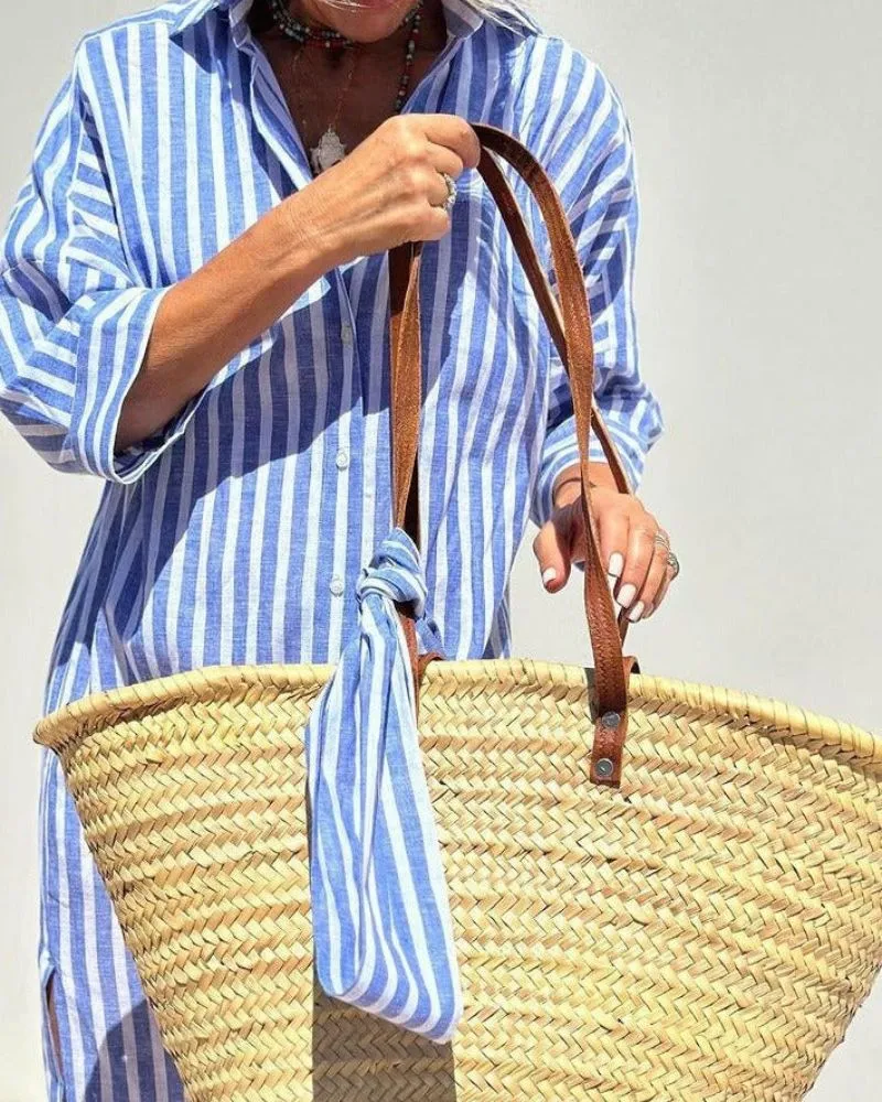 Elegant Refined Women's Shirt Midi Dress