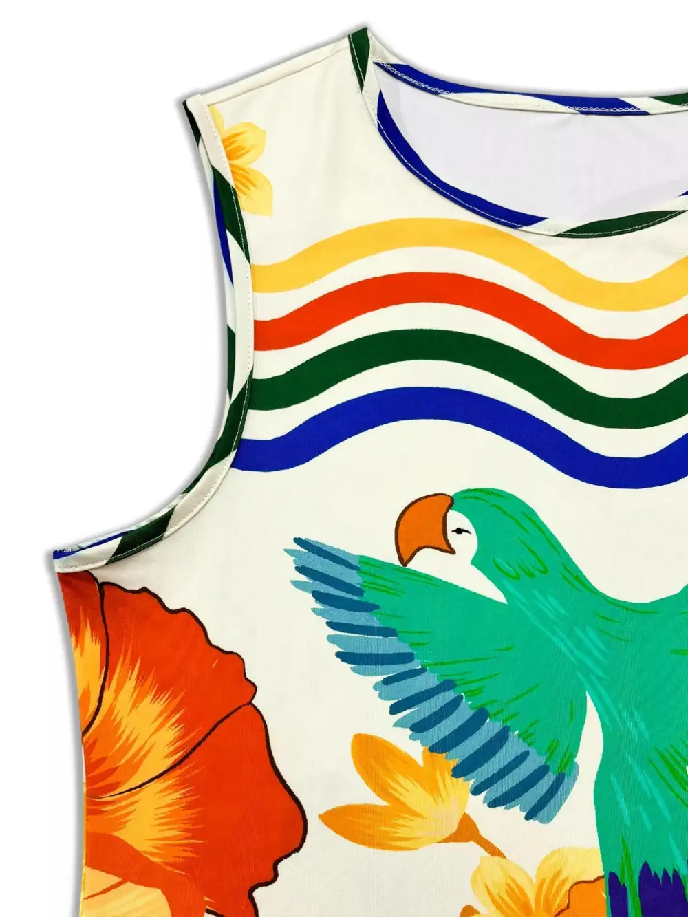Relaxed Shape Printed Sleeveless Midi Dress