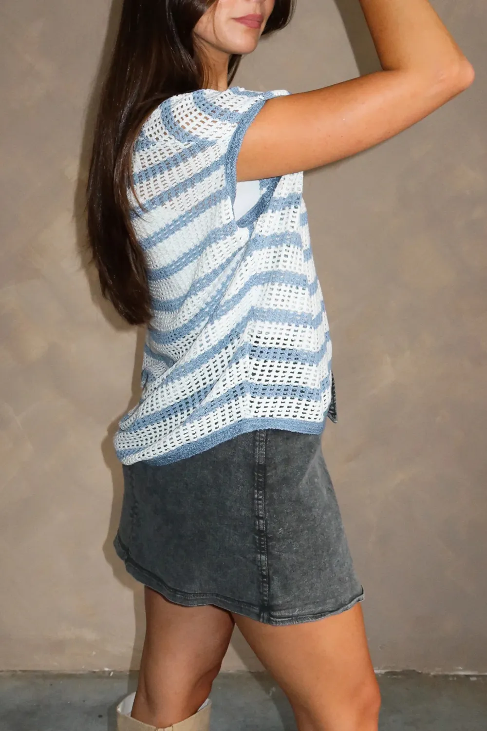 Hollow Striped Vest Top