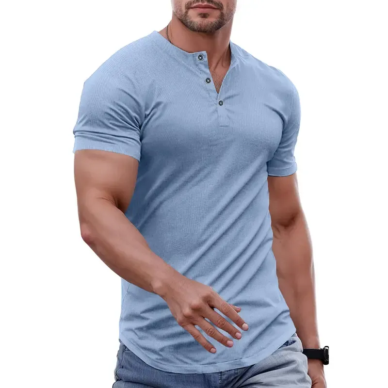 Men's Solid Color Slim Fit Longline T‑Shirt