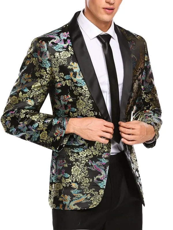 Luxury Floral Embroidered Blazer Jacket