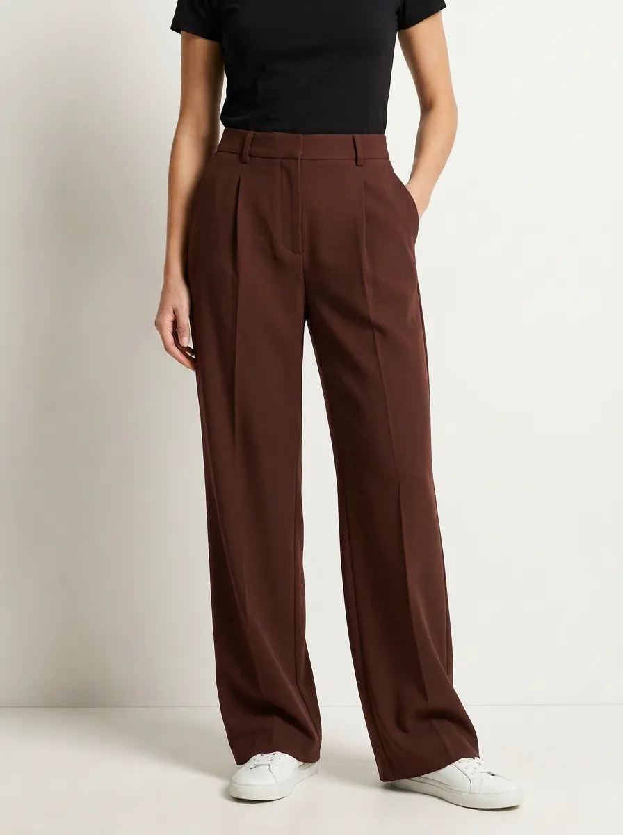 Classic Profile Wide-Leg Pleated Women's Wide-Leg Pants