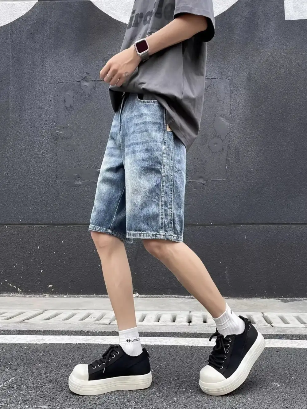 Men's Plus Size Vintage Wash Loose Fit Denim
