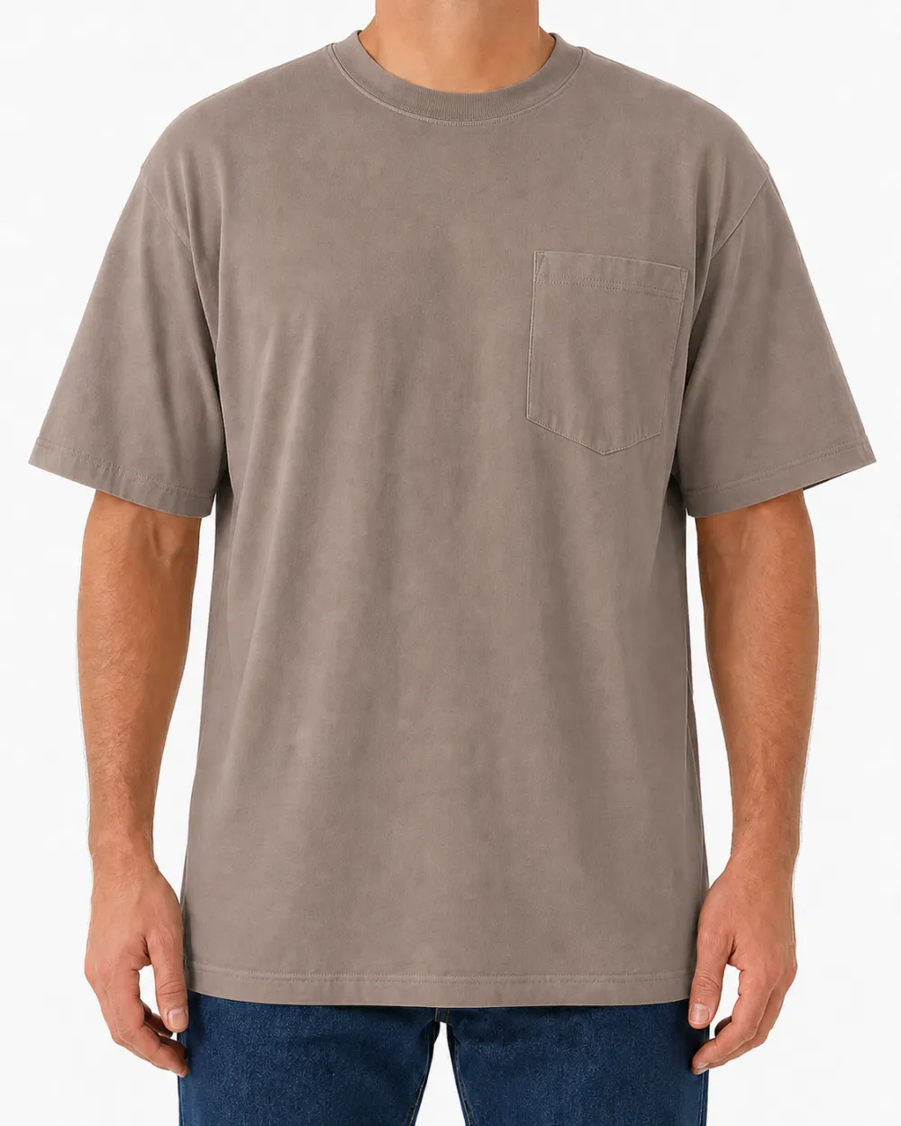Men's Soft Cotton Pocket Crew Neck T-Shirt