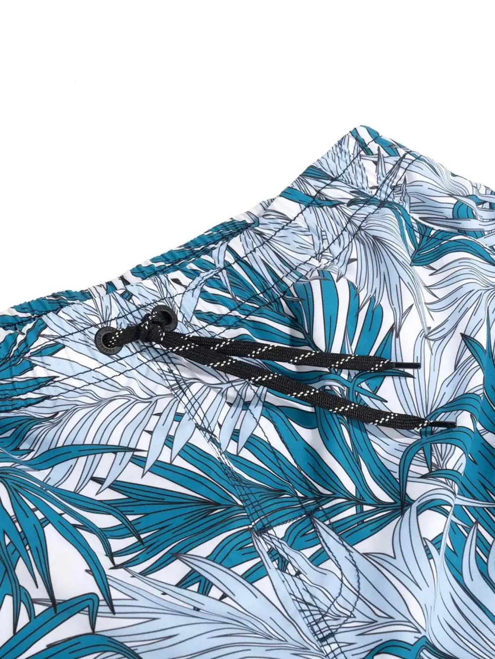 Men's Elastic Tropical Print Swim Trunks
