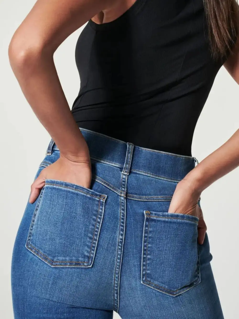 High Waisted Flared Plus Denim Jeans
