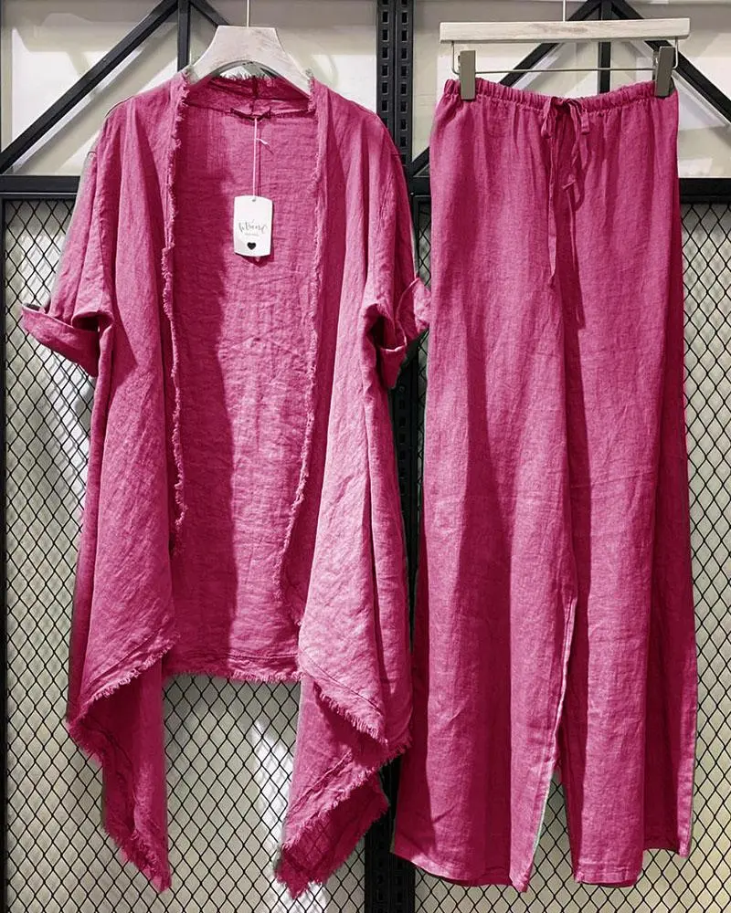 Women's Casual Outerwear & Pants Two-piece Suit