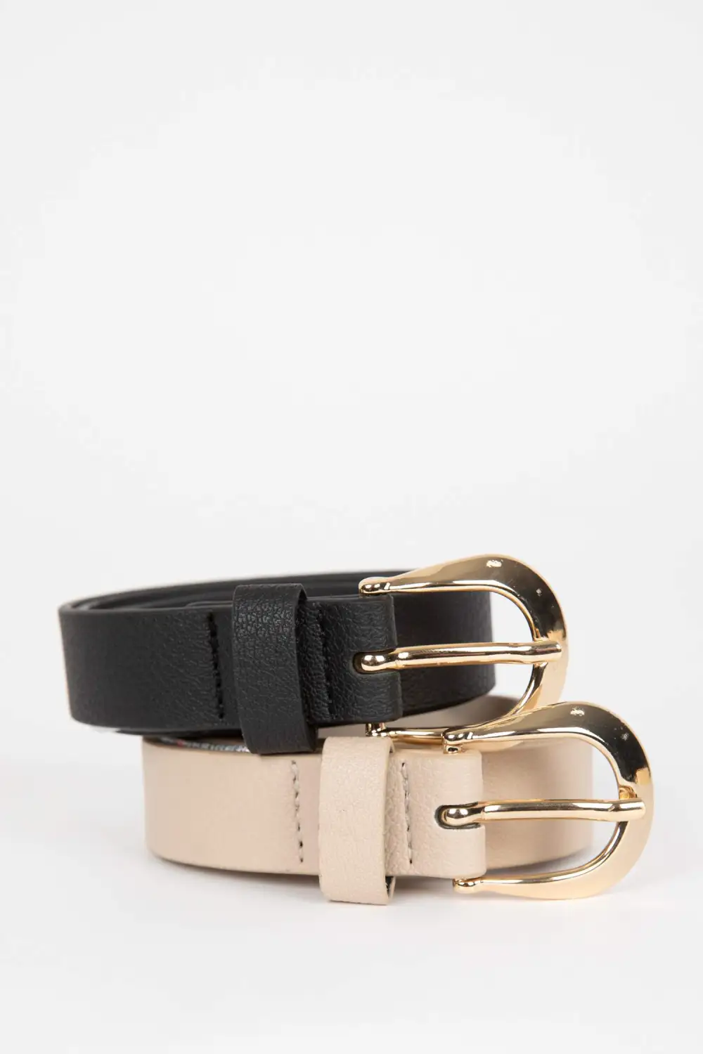 Two-Color Metal Imitation Leather Belt