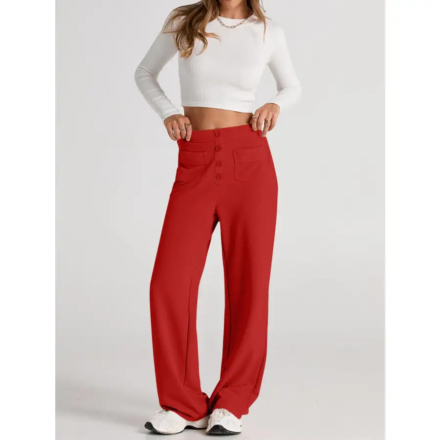 Chic High Waist Wide Leg Pants
