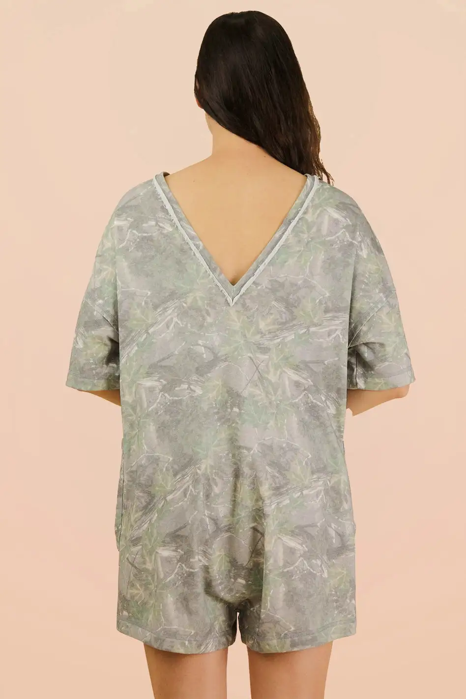 Camo Knit Casual Romper